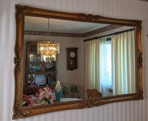 lot 77 image: Elegant Large Ornate Rectangle Wall Mirror, 53 x 35