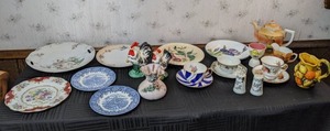 lot 71 image: Collection of Decorative Plates, Bowls, Cups, Vases and More