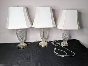 lot 171 image: (3) Beautiful Crystal Base Table Lamps