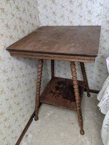 lot 177 image: Vintage Weathered Bobbin-Style Side Table