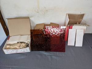 lot 191 image: Assorted Rumbomar SA Tile Factory Tiles and Acrylite Acrylic Sheets - Various Sizes