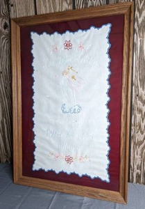 lot 237 image: Framed Religious Embroidery Decoration