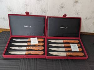 lot 53 image: Two Sets of NEW Steak Knives by Towle Silversmiths (8 Knives Total)