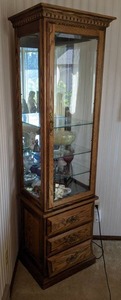 lot 84 image: Gorgeous Curio Cabinet with Lower Drawer Storage