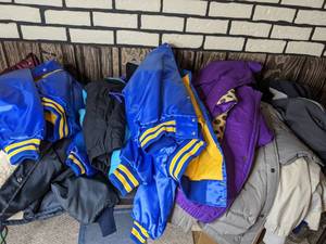 lot 312 image: (12) Mens Size Small - Extra Large Jackets by London Fog, Birdie, The Company Store, Pierson Outfitters, Chalk Line, Weather Proof Garment Company and More