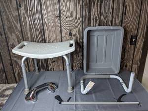 lot 389 image: Safety Products for Disabled Shower Chair, Transfer Bench, Shower Handle, & Grabber