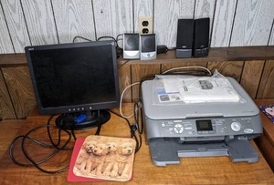 lot 361 image: Acer AL1715b Computer Monitor, Insignia Speakers, Epson Stylus CX7800 All-In-One Printer and More