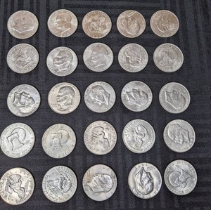 lot 328 image: Collection of (25) 1970s Eisenhower Dollar