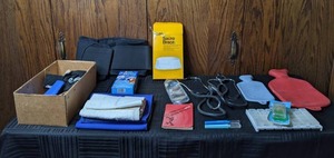 lot 275 image: Assortment of Vintage Health and Wellness Items CryoMax, Brace, Wraps, Pill Cutter, Stethoscopes, Etc.
