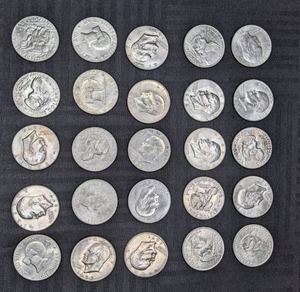 lot 332 image: Collection of (25) 1970s Eisenhower Dollar