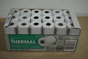 lot 105 image: 36 Rolls 2-14 x 85 Thermal Credit Card Paper