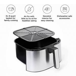 lot 12 image: NEW Chefman 8 Liter Digital Stainless Air Fryer