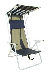 lot 26 image: NEW Shelter Logic BlueWhite Beach Chair