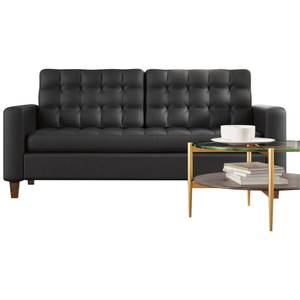 lot 172 image: NEW Brookside Faux Leather Tufted Square Arm Sofa