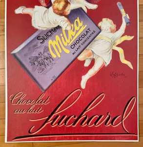 lot 43 image: Vintage Suchard Chocolate Unframed Cardboard Poster