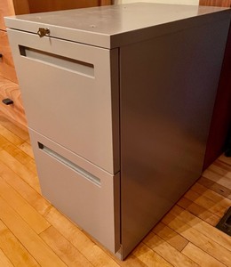 lot 45 image: Two- Drawer Metal File Cabinet with Key