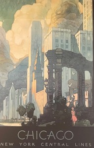 lot 54 image: Chicago New York Central Lines Framed Poster