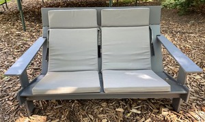 lot 179 image: Emmet Room and Board Loll Lollygagger Charcoal Grey Sofa with Cushions