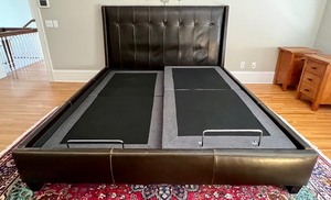 lot 90 image: Crate and Barrel Archer King Bed Frame