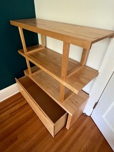lot 103 image: IKEA Norrebo Storage Chest and Pair of Coordinating Shelving Units