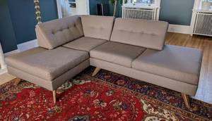 lot 1 image: Gorgeous Vind Grey Double Bumper Sectional #1