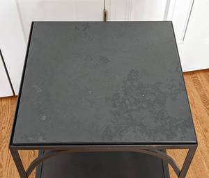 lot 6 image: Black Metal Accent Table