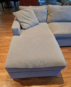 lot 22 image: Room and Board York Grey Sectional