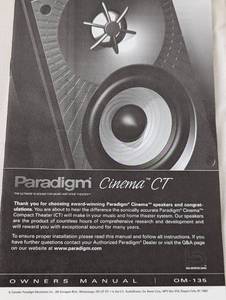 lot 36 image: Paradigm Cinema CT Speaker Set