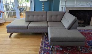 lot 2 image: Gorgeous Vind Grey Double Bumper Sectional #2