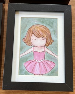 lot 114 image: Series of Five Adorable Framed Little Girl Drawings