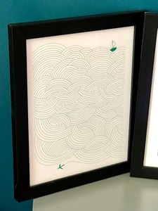 lot 120 image: Two Framed Abstract Drawing Prints