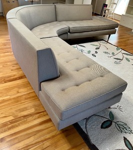 lot 122 image: Beautiful Room and Board Reese Modern Curved Sectional