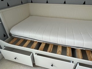 lot 131 image: IKEA Hemnes DaybedTrundle with Three Drawers