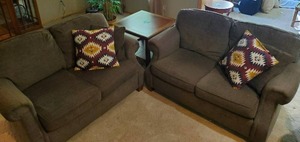 Pair Of Flex steel Loveseats With Pillows
