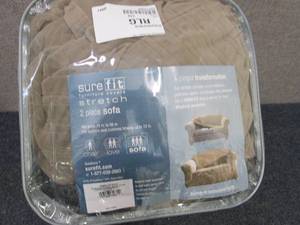 lot 162 image: Sure Fit Stretch Pinstripe Sofa Box...
