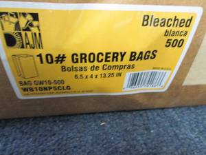 lot 235 image: 500 ct pk White 10 lb Grocery Bags ...
