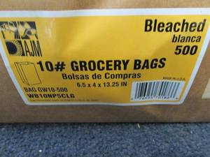 lot 236 image: 500 ct pk White 10 lb Grocery Bags ...