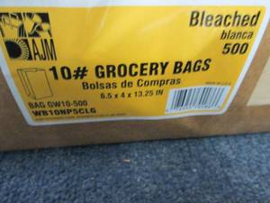 lot 237 image: 500 ct pk White 10 lb Grocery Bags ...