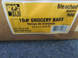 lot 240 image: 500 ct pk White 10 lb Grocery Bags ...