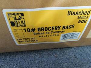 lot 241 image: 500 ct pk White 10 lb Grocery Bags ...