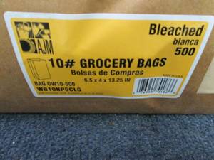 lot 242 image: 500 ct pk White 10 lb Grocery Bags ...
