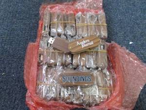 lot 264 image: 33 Wooden Folding Promo Flash Drive...