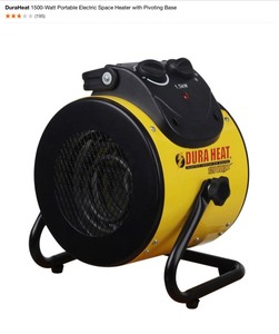 lot 10 image: DuraHeat 1500-Watt Portable Electric Space Heater with Pivoting Base. See Pictures