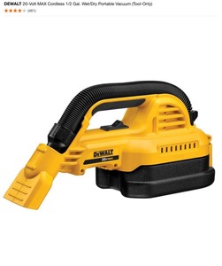 lot 63 image: DEWALT 20-Volt MAX Cordless 12 Gal. WetDry Portable Vacuum with 6.0 ah Battery and Charger. See Pictures