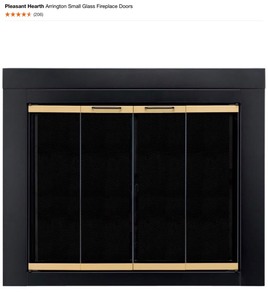 lot 84 image: Pleasant Hearth Arrington Small Glass Fireplace Doors. See Pictures