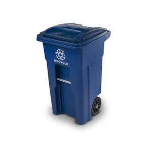 lot 36 image: Toter 32-Gallon Blue Outdoor Recycling Bin. See Pictures