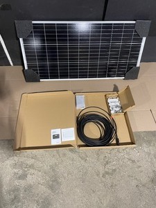 lot 71 image: Renogy 100-Watt 12-Volt Off-Grid Solar Starter Kit w 1-Piece 100W Monocrystalline Panel and 10A PWM Wanderer Charge Controller See Pictures