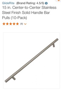 lot 72 image: (3) Different Size Sets of 10-Pack GlideriteLiberty  Handle Bar Pulls & Drawer Pulls See Pictures