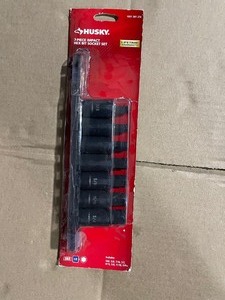 lot 76 image: Husky 12 in. Drive Hex Bit Impact Socket Set SAE (7-Piece) See Pictures