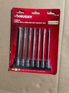 lot 77 image: Husky 38 in. Drive SAE Long Ball Hex Bit Socket Set (7-Piece) See Pictures